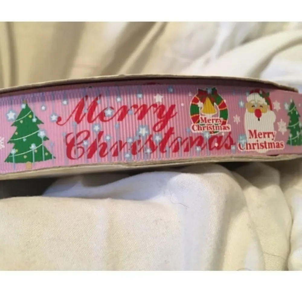 7/8'' grosgrain Ribbon NEW 5 yards Merry Christmas